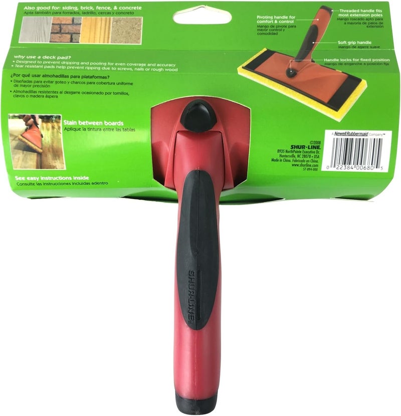 Shur-Line 3955108 Tear Resistant Deck Pad, Red/Black, 9-Inch Stain Applicator - Image 5